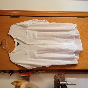 Torrid white transparent button-up blouse womens size 3x.